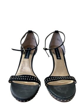 Steve Madden Black Studded Ankle-Strap Heels